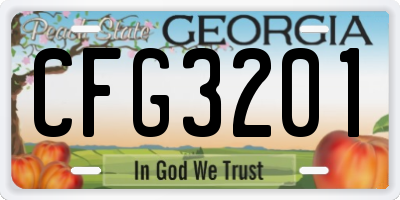GA license plate CFG3201