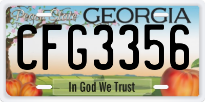 GA license plate CFG3356