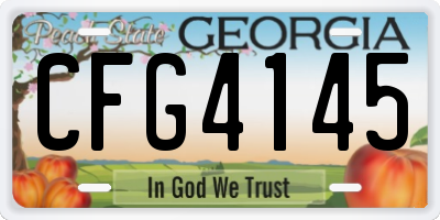 GA license plate CFG4145
