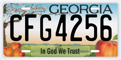 GA license plate CFG4256