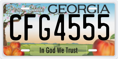 GA license plate CFG4555