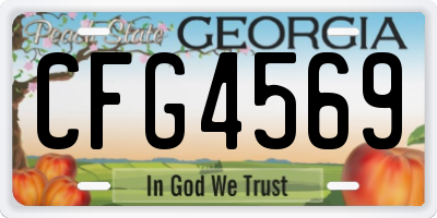 GA license plate CFG4569