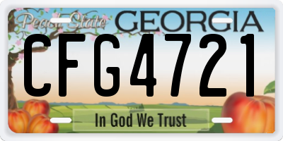 GA license plate CFG4721