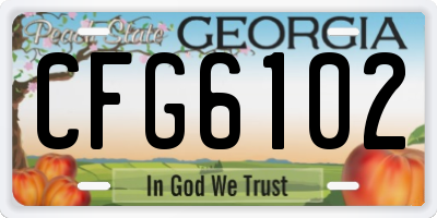 GA license plate CFG6102