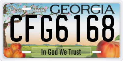 GA license plate CFG6168