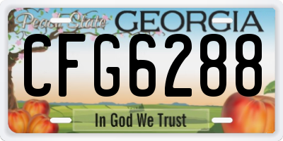 GA license plate CFG6288