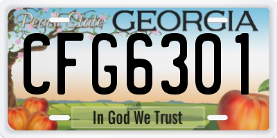 GA license plate CFG6301
