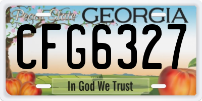 GA license plate CFG6327