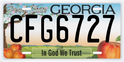 GA license plate CFG6727