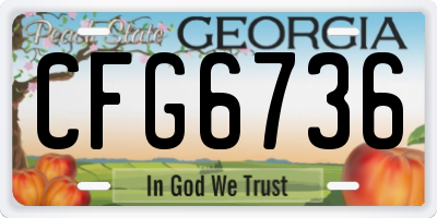 GA license plate CFG6736