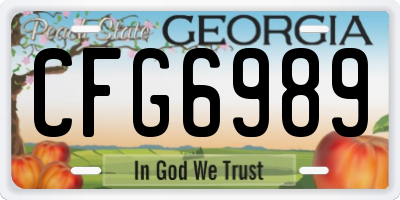 GA license plate CFG6989