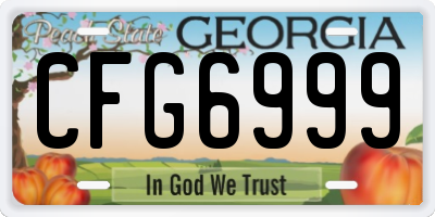 GA license plate CFG6999