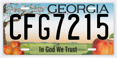 GA license plate CFG7215