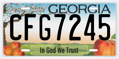 GA license plate CFG7245