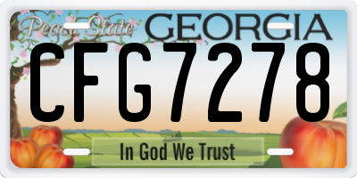 GA license plate CFG7278