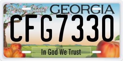 GA license plate CFG7330