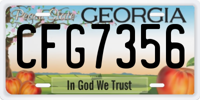 GA license plate CFG7356