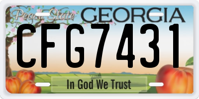 GA license plate CFG7431
