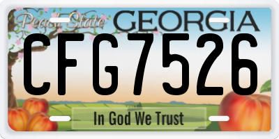 GA license plate CFG7526