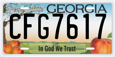 GA license plate CFG7617