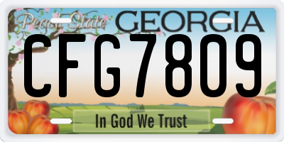 GA license plate CFG7809