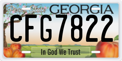 GA license plate CFG7822