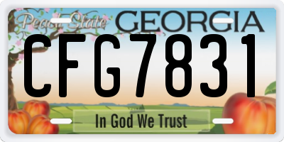 GA license plate CFG7831