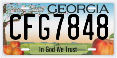 GA license plate CFG7848