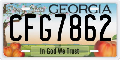 GA license plate CFG7862