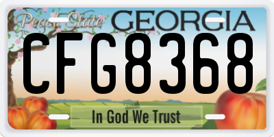 GA license plate CFG8368