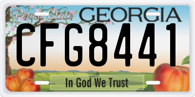 GA license plate CFG8441