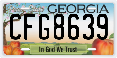 GA license plate CFG8639