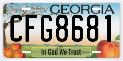 GA license plate CFG8681
