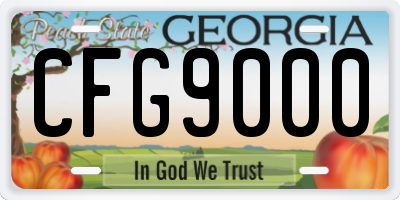 GA license plate CFG9000