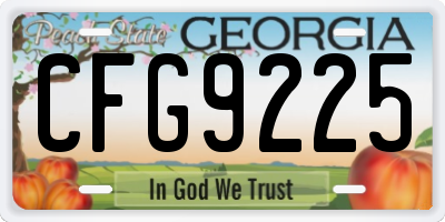 GA license plate CFG9225