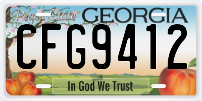 GA license plate CFG9412