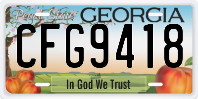 GA license plate CFG9418