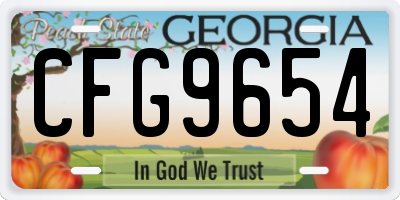 GA license plate CFG9654