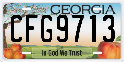 GA license plate CFG9713