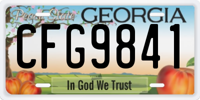 GA license plate CFG9841