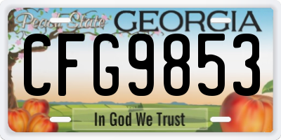 GA license plate CFG9853