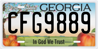 GA license plate CFG9889