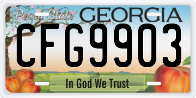 GA license plate CFG9903