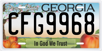 GA license plate CFG9968