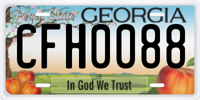 GA license plate CFH0088