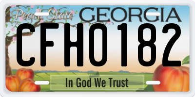 GA license plate CFH0182