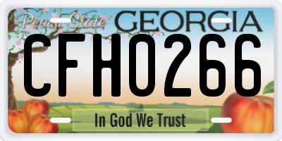 GA license plate CFH0266