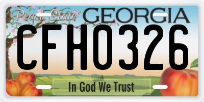 GA license plate CFH0326