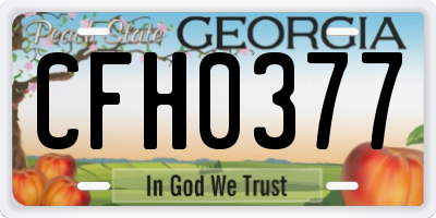 GA license plate CFH0377