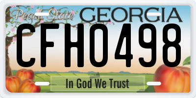 GA license plate CFH0498